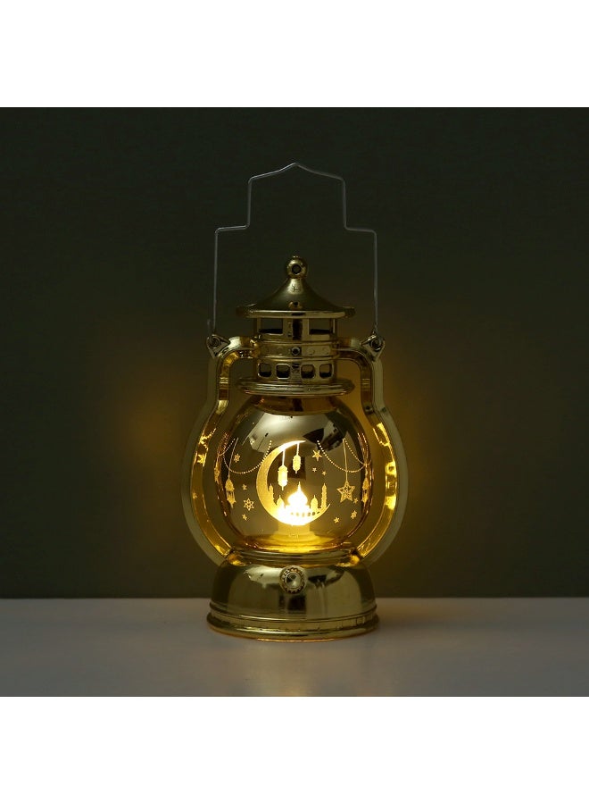 Home Care Ramadan Mubarak LED Hanging Lantern | Premium Islamic Decorative Lamp (Warm Light, Gold) 12.5 x 7.7 x 5.8 cm - Image 2